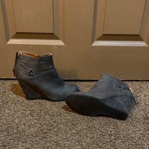 Maurices Charcoal Wedge Booties